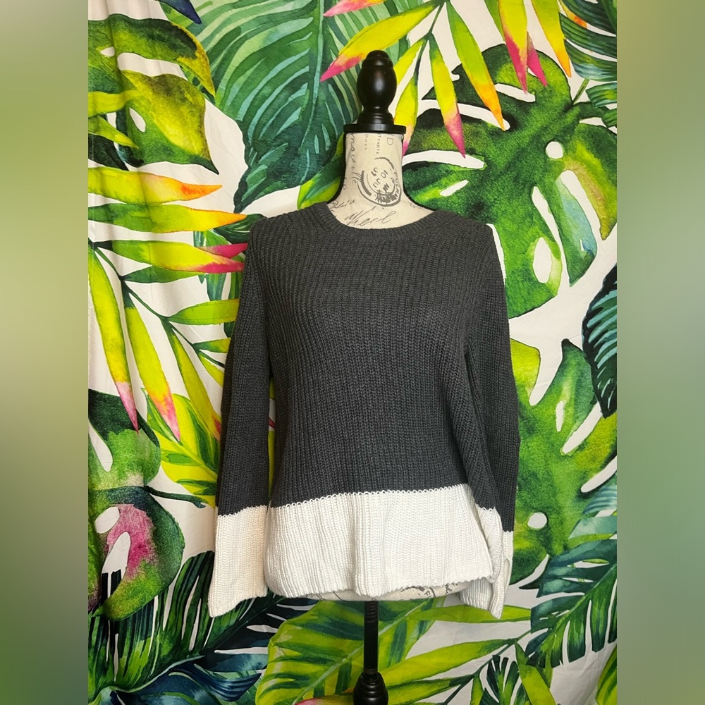 NWT Gap Women S Grey White Chunky Knit Casual Office Work Teacher Winter Sweater